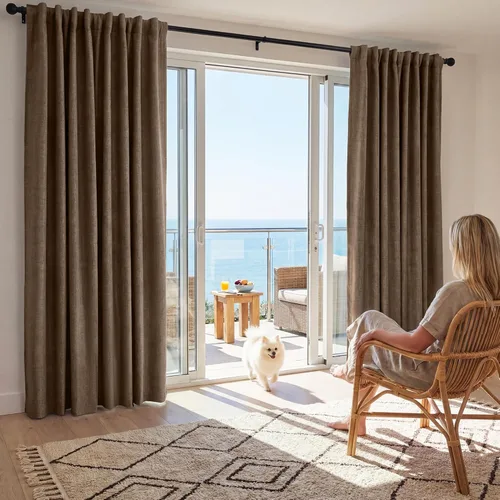 Vista 48 de RYB HOME Cortinas cortas 100% opacas de arpillera, 52 pulgadas de ancho, 45 pulgadas de largo, bloqueo de luz y aislamiento térmico para cocina