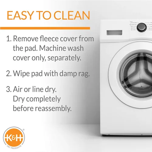 Vista 5 de Funda de recambio Lectro-Soft para camas calefactoras de K&H Pet Products (cama no incluida), Rosado/Blanco apagado