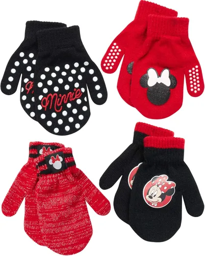 Disney Paquete de 4 guantes o manoplas para niñas Minnie Mouse, Vamperina (niñasniñas pequeñas)