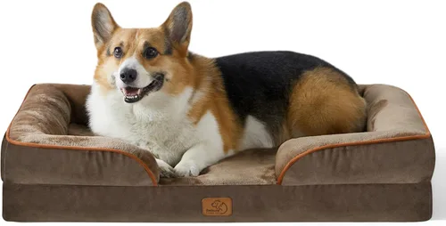 Vista 89 de Bedsure Cama ortopédica para perros de tamaño mediano – Cama lavable para perros medianos y gatos, impermeable, cómodo sofá para mascotas con funda