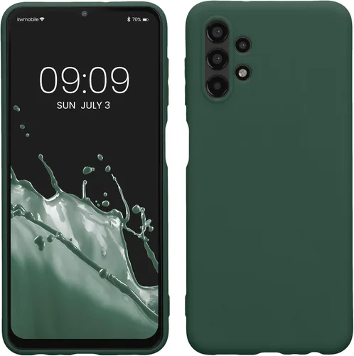 Vista 58 de kwmobile Funda compatible con Samsung Galaxy A12 - Funda protectora de silicona TPU suave y delgada - Verde oscuro mate