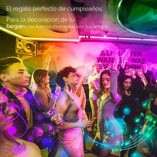 Vista 7 de DAYBETTER Tira de luces LED de 100 pies, iluminación inteligente con control remoto de aplicación, luces LED RGB para dormitorio, sincronización