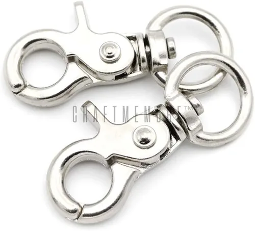 Vista 2 de CRAFTMEMORE Ganchos giratorios de metal con cierre de langosta para patio con base de 5/8 pulgadas, anillo O de 1-7/8 pulgadas L, paquete de 4