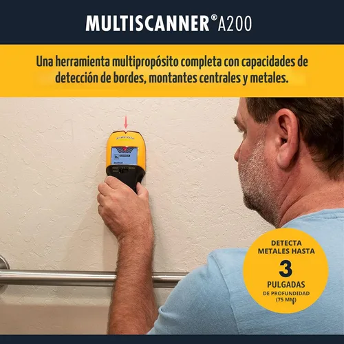 Vista 2 de Zircon MultiScanner A200 – Escáner de pared electrónico, detector de pernos y metales con detección de cables de corriente alterna en vivo, puntero
