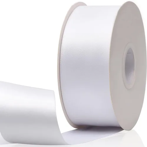 Vista 45 de 1-1/2"x50 Yards Apple Green Double Faced Satin Ribbon,Solid Color High Density Fabric Ribbon Rolls,Great for Gift Wrapping,Sewing,Crafts,DIY Bows