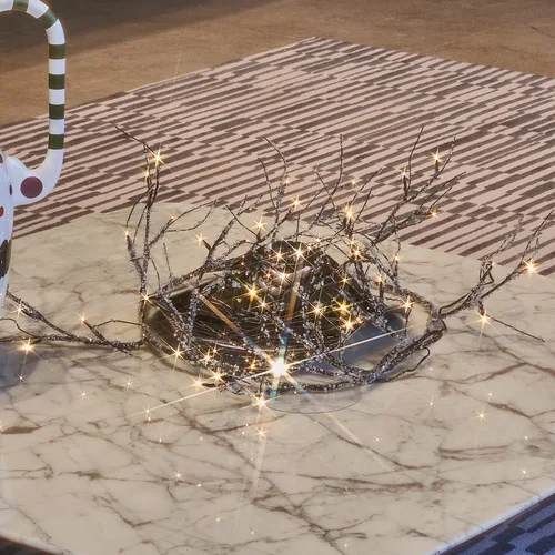 Vista 3 de Fudios Guirnalda helada iluminada con temporizador, 48 luces LED, batería de 6 pies o enchufe USB para decoración de manto, guirnalda de ramitas