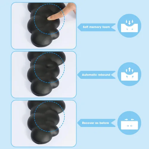 Vista 2 de Almohadilla para reposamuñecas para teclado de juegos, reposamuñecas de teclado de espuma viscoelástica, reposamanos ergonómico, reposamuñecas