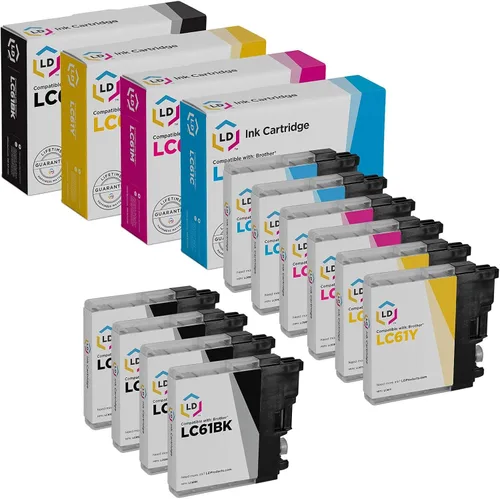​Cartuchos de inyección de tinta LD compatibles para Brother LC61, negro LC61BK, cian LC61C, magenta LC61M, y 1 LC61Y amarillo, Juego al por mayor