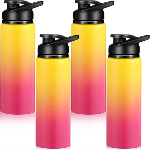 Vista 10 de Mimorou Botellas de agua reutilizables de aluminio de 25 onzas a granel, botellas de agua multicolor para deportes al aire libre, viajes, gimnasio