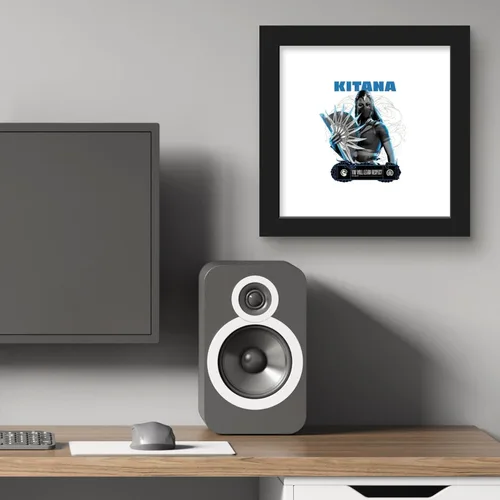 Vista 5 de Trends International Gallery Pops Mortal Kombat 1 - Kitana You Will Learn Respect - Arte de pared, versión enmarcada en negro, 12 x 12 pulgadas