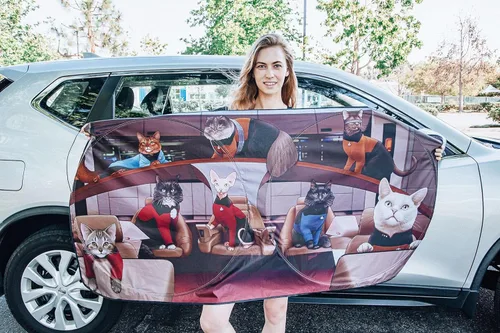 Vista 3 de Star Trek: La Nueva Generación Gatos Parasol para Parabrisas Protector de Visera Solar Plegable para Automóvil, Camión, SUV Bloquea Rayos UV