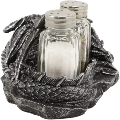 Vista 4 de Ebros Gift Juego de figuras de dragón durmiente gótico medieval con diseño de dragón dormido, 5.75 pulgadas de largo como Calabozos y Dragones