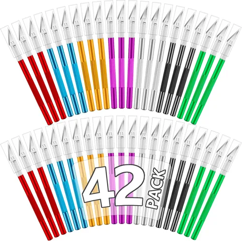 Vista 8 de Jetmore Juego de 10 cuchillos Exacto, cuchillo de precisión para manualidades, cuchillo de hobby, cuchillo de arte con cuchillas afiladas