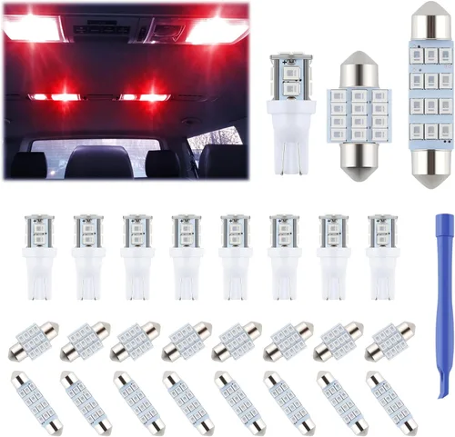 Vista 11 de iFunyLED 24 Piezas de Bombillas LED para Cúpula Interior de Coche Kit de Bombillas de Repuesto para Coche 194 T10 DE3175 578 31mm 42mm Luces