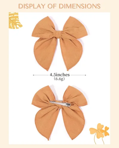 Vista 2 de doboi 20 PCS Lazos Fable de 4.5 Pulgadas Pinzas para el Cabello para Bebés y Niñas Lazos de Algodón y Lino para Niñas Accesorios para el Cabello