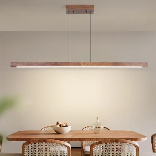 Vista 18 de Lámpara colgante lineal LED moderna, lámpara de techo de 47 pulgadas con control remoto de 3000K-6500K temperatura de color ajustable luz de isla
