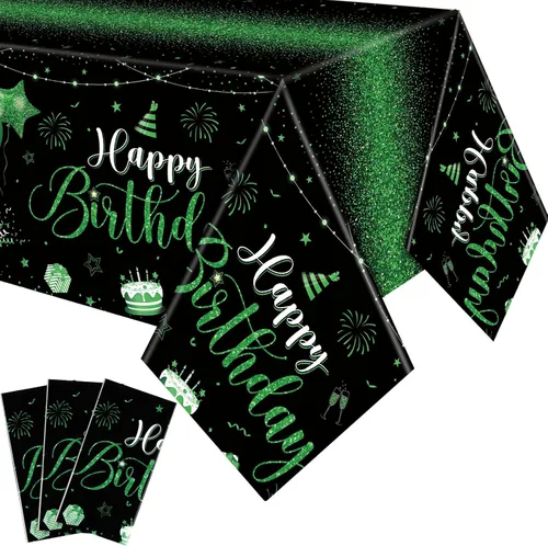 Vista 12 de Tudomro 1 mantel rectangular de plástico para decoración de fiesta de cumpleaños, para mujeres y hombres, suministros de fiesta de baby shower, 108