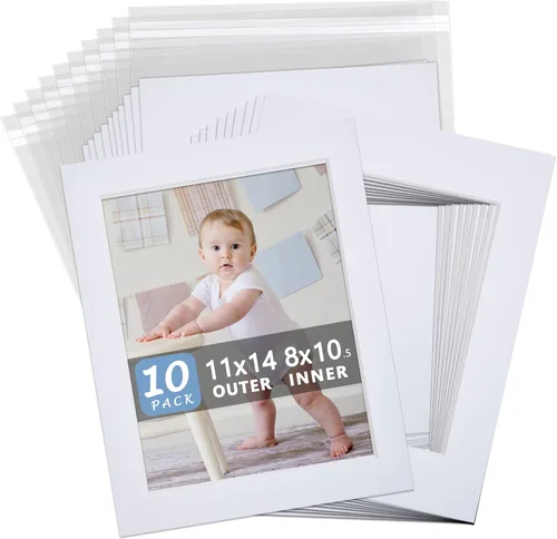 Vista 17 de Paquete de 10 tableros de respaldo solamente – Tablas de base blancas sin cortar de 11 x 14 pulgadas, sin ácidos y con núcleo blanco, ideal