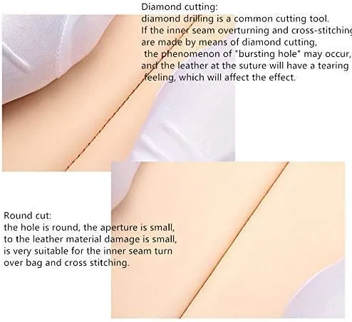 Vista 7 de Punzón de cuero Cincel de costura Agujero Redondo Agujero Agujero Herramienta