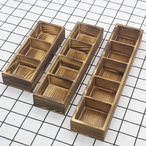 Vista 8 de Wood Tea Bag Organizer with 3 Compartments, Countertop Storage Box