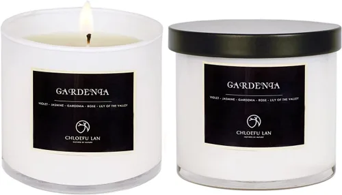 Vista 10 de Chloefu LAN Vela de lavanda y vainilla, altamente perfumada, velas de soja para el hogar, decoración del hogar, 7.1 onzas, 45 horas de combustión