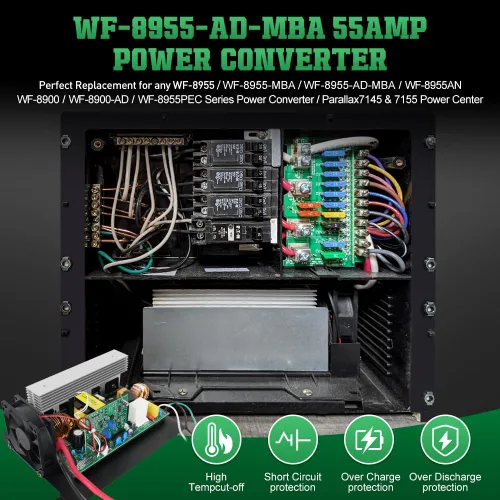 Vista 4 de RV WF-8955-MBA Convertidor de 55 amperios - Wf-8955an Unidad de reemplazo del conjunto del convertidor de potencia para WF-8955 y convertidor