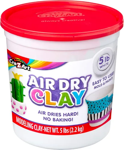 Vista 6 de Cra-Z-Art Arcilla Air Dry – Cubo de arcilla de modelado blanco natural de 5 libras, perfecta para esculpir, proyectos escolares, suministros