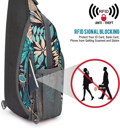 Vista 6 de G4Free Bolso bandolera RFID, mochila cruzada para el pecho, bolso de hombro para senderismo al aire libre