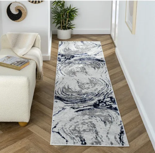 Vista 17 de LUXE WEAVERS Alfombra de área azul 2x3 con remolino de mármol