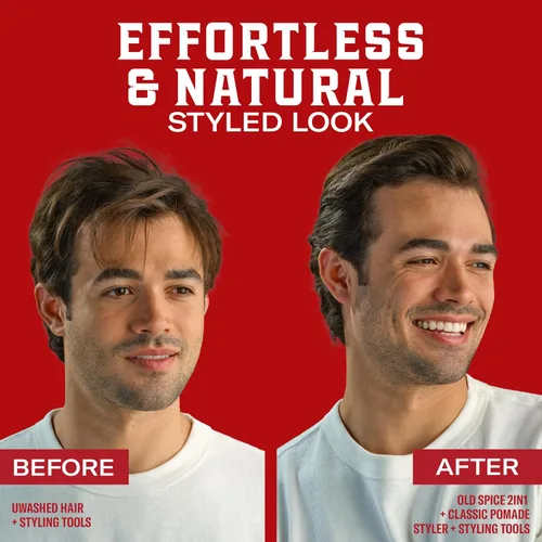 Vista 5 de Old Spice Pomada para el cabello para hombre, saludable y fuerte con vitamina E y biotina, pomada para peinar el cabello para hombre, sujeción