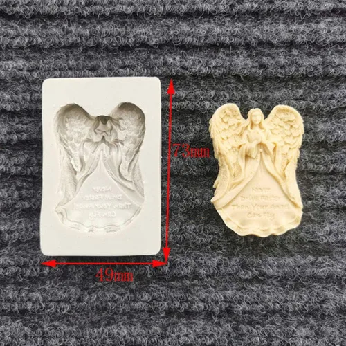 Vista 8 de SOFEA Molde de silicona de resina epoxi de ángel, molde de silicona para decoración de tartas de ángel, molde de ángel