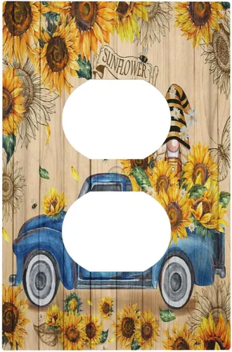 Vista 10 de Cubiertas de Enchufe Dúplex de 1 Gang con Hojas Florales de Eucalipto Azul en Acuarela, Placa Frontal Decorativa para Interruptor de Luz, Placa