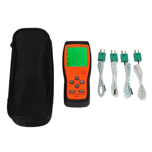 Vista 6 de Medidor de temperatura de 4 canales, termómetro para sondas tipo 4 K, probador digital -200-1372 con 2 unidades de conmutación, tipo de contacto