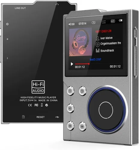 Reproductor de MP3 de alta fidelidad con Bluetooth, DSD DAC de alta resolución, reproductor de música digital portátil de audio digital, Bluetooth