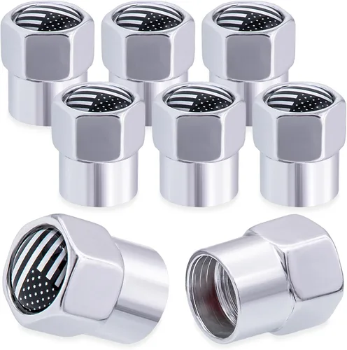 Vista 44 de 4 piezas de tapas coloridas para válvulas de neumático, tapas universales de aleación de aluminio estilo bala pulidas para válvulas de neumático