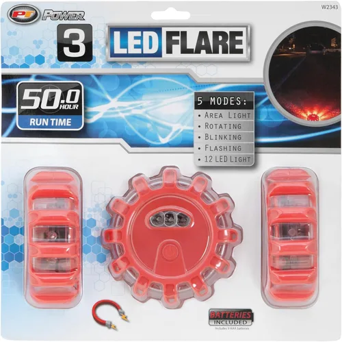 Vista 2 de 3 luces LED de advertencia intermitente Performance Tool W2343 para carretera (bengalas de disco de emergencia, base magnética para coche o barco).