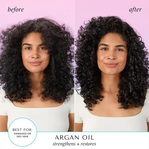 Vista 3 de HASK ARGAN - Viales reparadores de aceite para el cabello para controlar el brillo y el encrespamiento para todo tipo de cabello, seguro