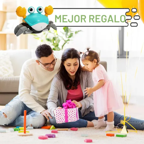 Vista 7 de Pbooo Juguete de Cangrejo que Gatea para Bebé, Juguete de Cangrejo Interactivo que Camina y Baila (Sensor Infrarrojo) 3-6 6-12 Meses, Juguete
