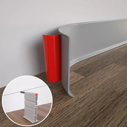 Vista 12 de COUKIU Moldura Flexible para Zócalo, 3 Pulgadas x 40 Pies Base de Pared de Vinilo Autoadhesiva Base Cove, Moldura de Base de Pared de Goma