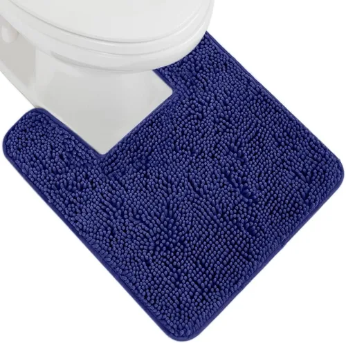 Vista 55 de Gorilla Grip - Tapete de baño afelpado, absorbente, peludo, de felpilla, para base de inodoro cuadrada, reverso de goma, suave, de microfibra, claro