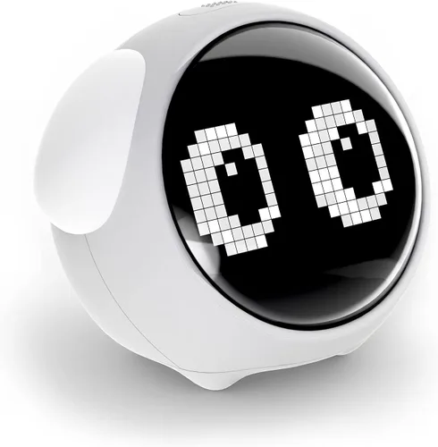 Reloj despertador para niños, ajuste de alarma doble, luz nocturna de brillo ajustable, activada por voz, detección de temperatura, reloj