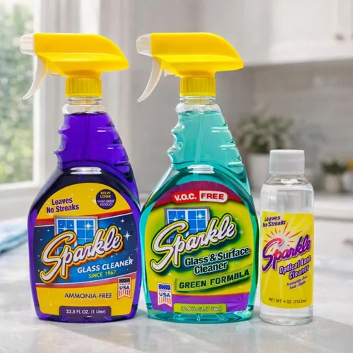 Vista 9 de Sparkle Botella de spray limpiador de vidrio, paquete de 2, fórmula original sin amoníaco, limpiador de vidrio resistente, sin hojas