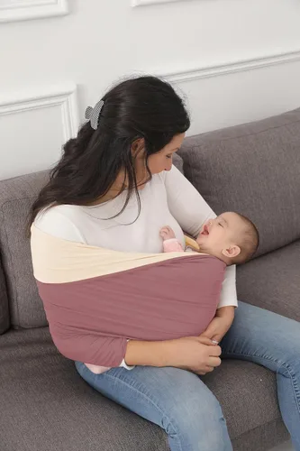 Vista 6 de Portabebés con Fular Reversible, Confortable para Vincular, Suave y Elástico para Bebés y Lactantes, Perfecto Portabebés con Fular para Recién