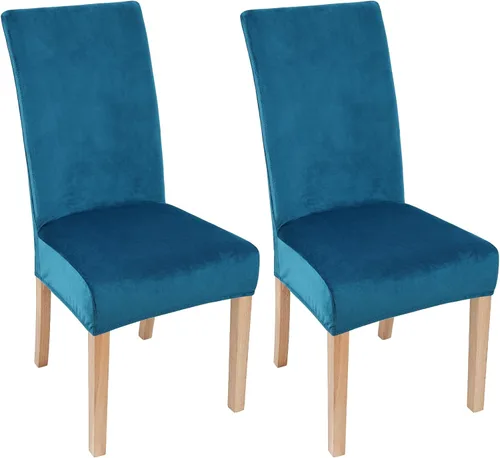 Vista 31 de smiry - Fundas para sillas de comedor de terciopelo elástico y suave, extraíbles, Terciopelo, Beige