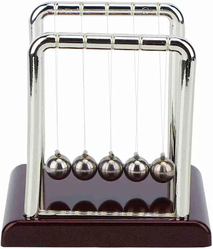 Vista 6 de Yosoo Pendulum Ball Toy, Newton Cradle Balance Balls with Metal Balls for Physics Science Education, Home Office Desk Decor Gift