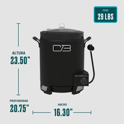Vista 13 de Charbroil® La Gran Facilidad® TRU-Tecnología de Cocina Infrarroja™ Freidora de Pavo de Gas Propano de Acero Inoxidable Sin Aceite, Negra - 17102065
