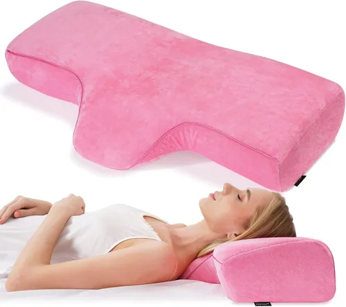 Vista 7 de Almohada de pestañas para extensiones de pestañas, almohada de espuma viscoelástica para el cuello, extensión de pestañas, curva ergonómica que