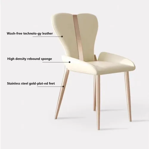 Vista 4 de Sillas de comedor, Malla Silla de comedor de diseño moderno de acero inoxidable para el hogar, Sillas para comedor