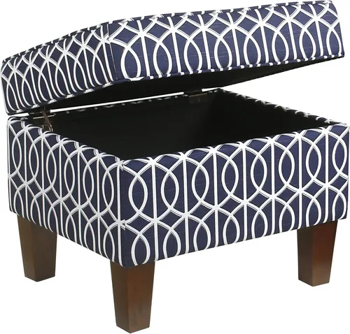 Vista 103 de HomePop Decoración para el hogar K7646-A877 Otomana tapizada moderna rectangular de almacenamiento Otomana con tapa con bisagras
