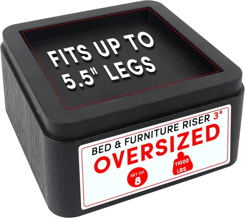 Vista 16 de DEDU Elevadores de cama de gran tamaño, resistentes, apilables, paquete de 4, elevadores de muebles para sofás de 2 pulgadas o 4 pulgadas, soporta